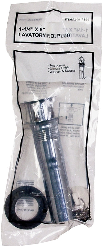 Mintcraft 1 1/4" x 6" Po Plug 2 Pc Chrome TW0916