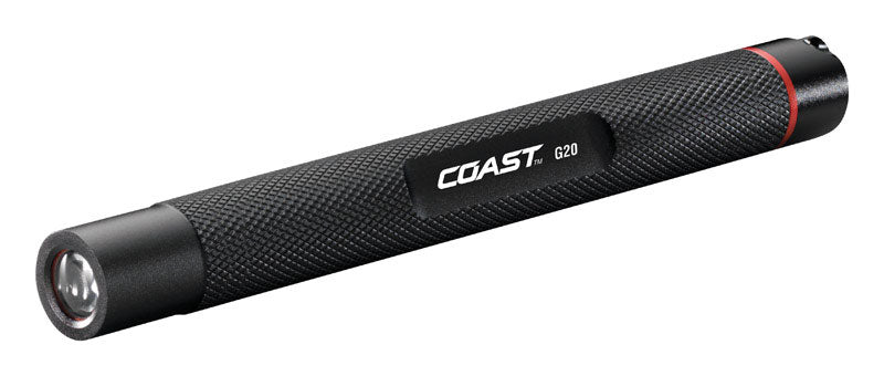 Coast G20 Inspection Beam LED Penlight with Adjustable Pocket Clip and Consistent Edge-To-Edge Brightness, Black, 54 lumens,1 Pack