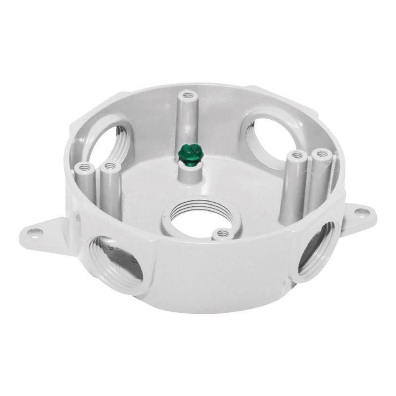 Sigma Engineered Solutions, White Sigma Electric 143854WH 1/2-Inch 5 Hole Round Box