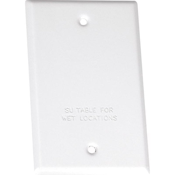 SIGMA ENGINEERED SOLUTIONS 14240WH Weatherproof Outdoor Rectangular Cover Plate for Outlet Boxes, White, Metal, 1-Gang