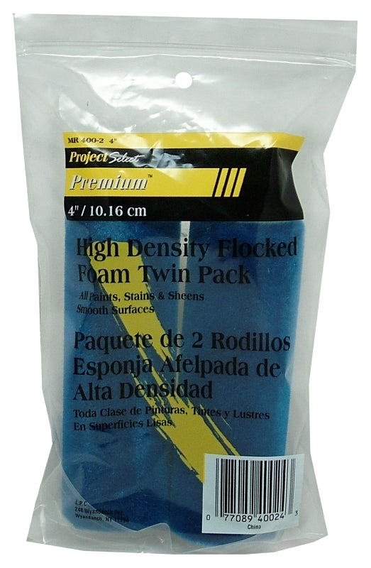 J.R. Edwards Flocked Foam Mini Roller, 4-Inch, 2-Pack MR400-2