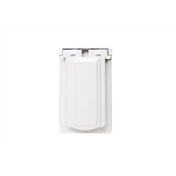 Sigma Electric, White Sigma Engineered Solutions, 14248WH 1-Gang Vertical GFCI Weatherproof Cover, No Size