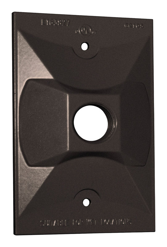 Sigma Electric 14371BR 1/2-inch 1 Hole 1-Gang Rectangular Lamp Holder Cover, Bronze