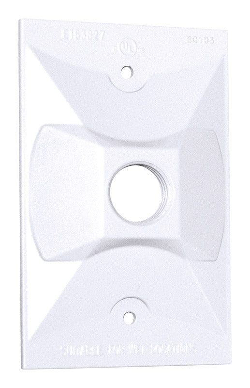 Sigma Electric 14371WH 1/2-Inch 1 Hole 1-Gang Rectangular Lamp Holder Cover, White