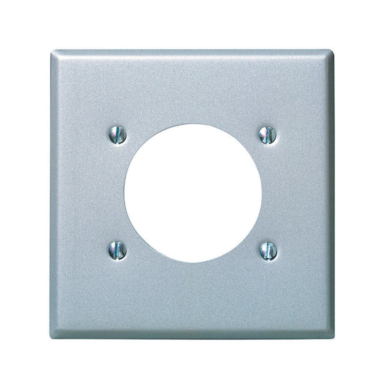 Leviton 2-Gang Flush Mount 2.15 Inch Dia. Device Receptacle, Standard, Aluminum, 4934