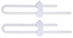 Dreambaby Slimline Slide Lock for Baby Proofing - Child Safety Cupboard Handle Locks - Suitable for Thinner Handles & Knobs - White - 2 Pack