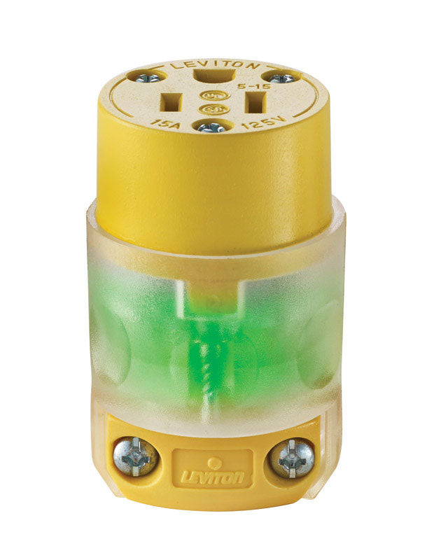 Leviton 515CV-LIT Grounding Lighted Cord End Replacement