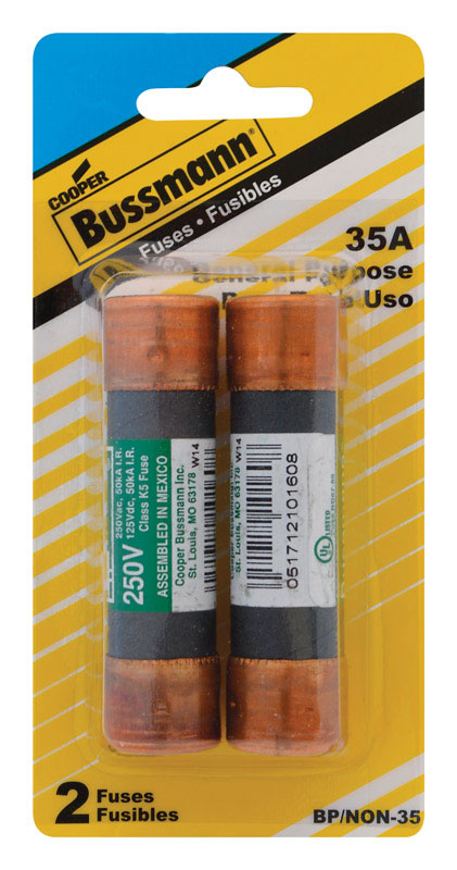 Bussmann BP/NON-35 35 Amp One-Time Cartridge Fuse Non-Current Limiting Class K5 250V UL Listed