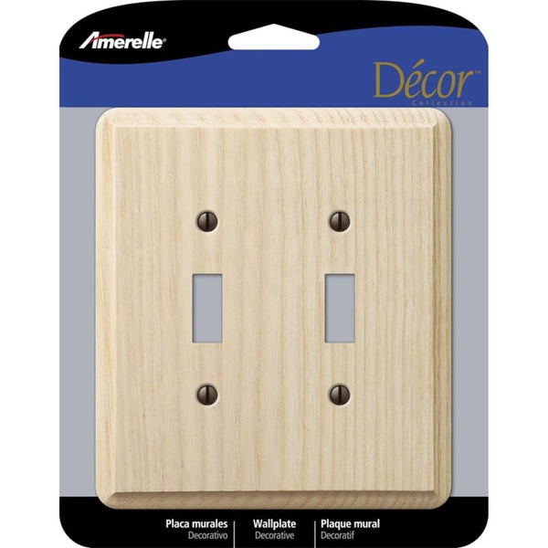 Amerelle 2 Toggle Ash Wood Wallplate 401TT