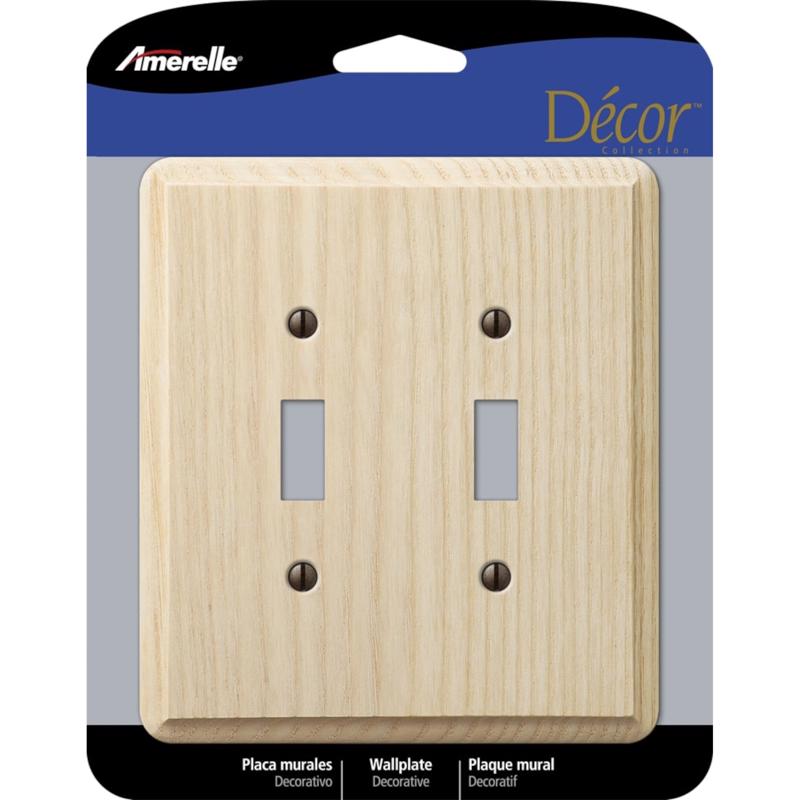 2 Toggle Ash Wood Wallplate