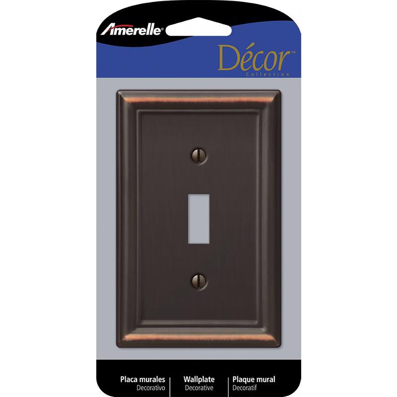 Amerelle 149TDB Chelsea Wallplate, 1 Toggle, Aged Bronze
