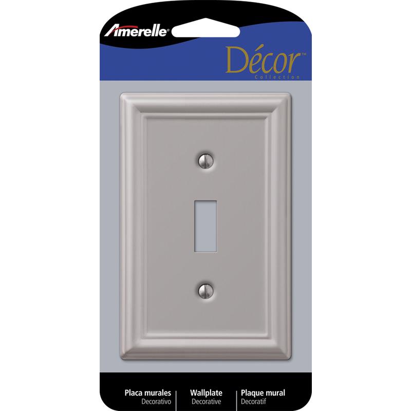 Amerelle 149TBN Chelsea Wallplate, 1 Toggle, Steel, Brushed Nickel, 1-Pack