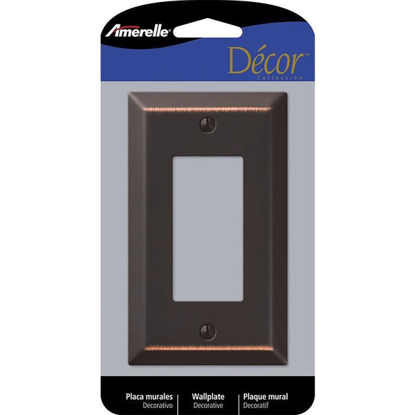 Amerelle 163RDB Century Wallplate, 1 Rocker, Aged Bronze