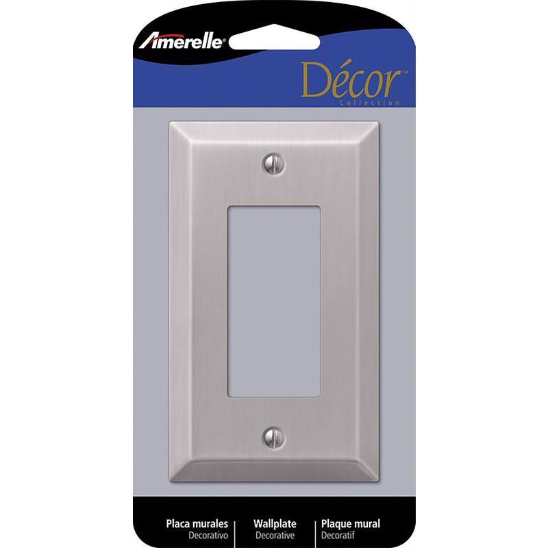 Amerelle Century Single Rocker Steel Wallplate in Brushed Nickel