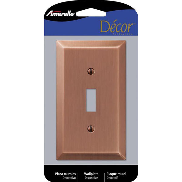 Amerelle Century Single Toggle Steel Wallplate in Antique Copper 163TAC