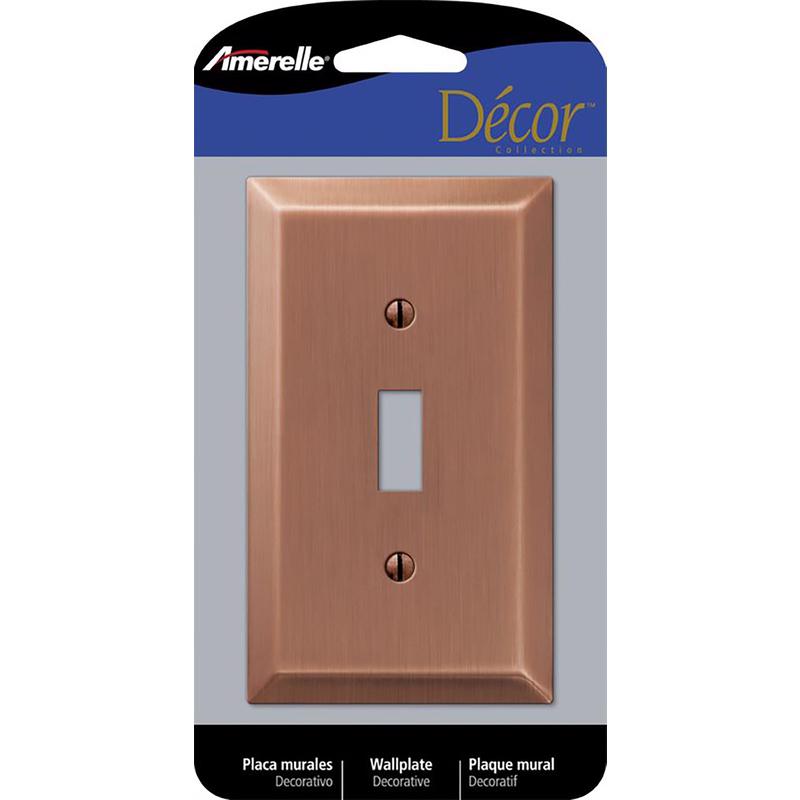 Amerelle Century Single Toggle Steel Wallplate in Antique Copper
