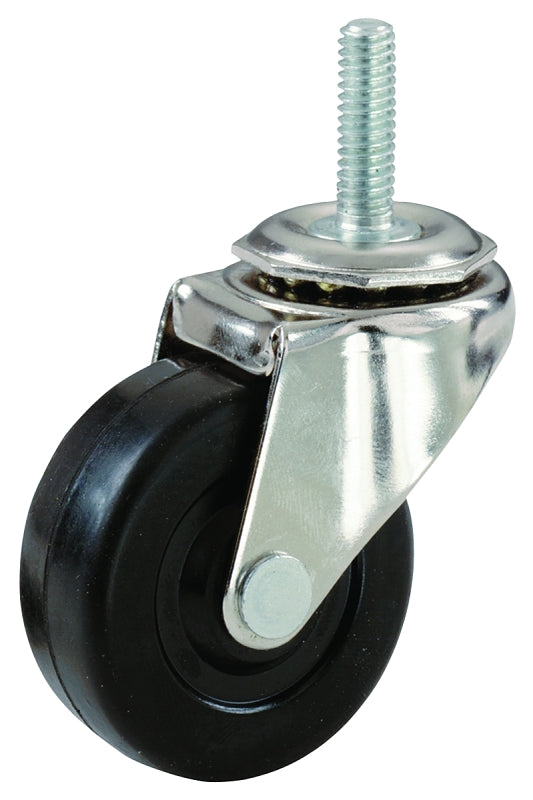 Shepherd Hardware 9195 3-Inch Stem Caster, Soft Rubber Wheel, 3/8-Inch Stem Diameter, 90-lb Load Capacity