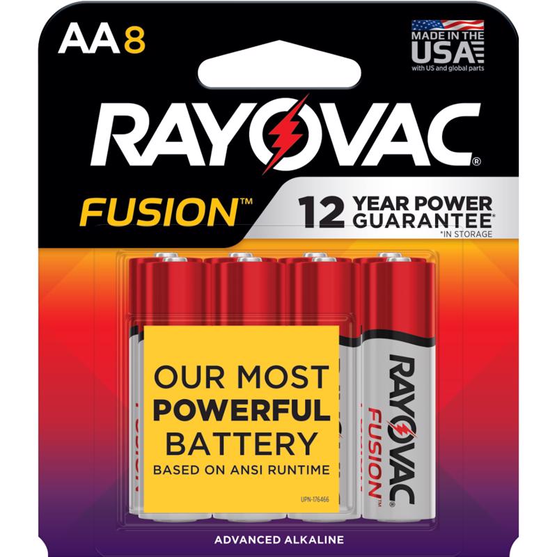 RAYOVAC AA 8-Pack FUSION Advanced Alkaline Batteries, 815-8TFUSJ