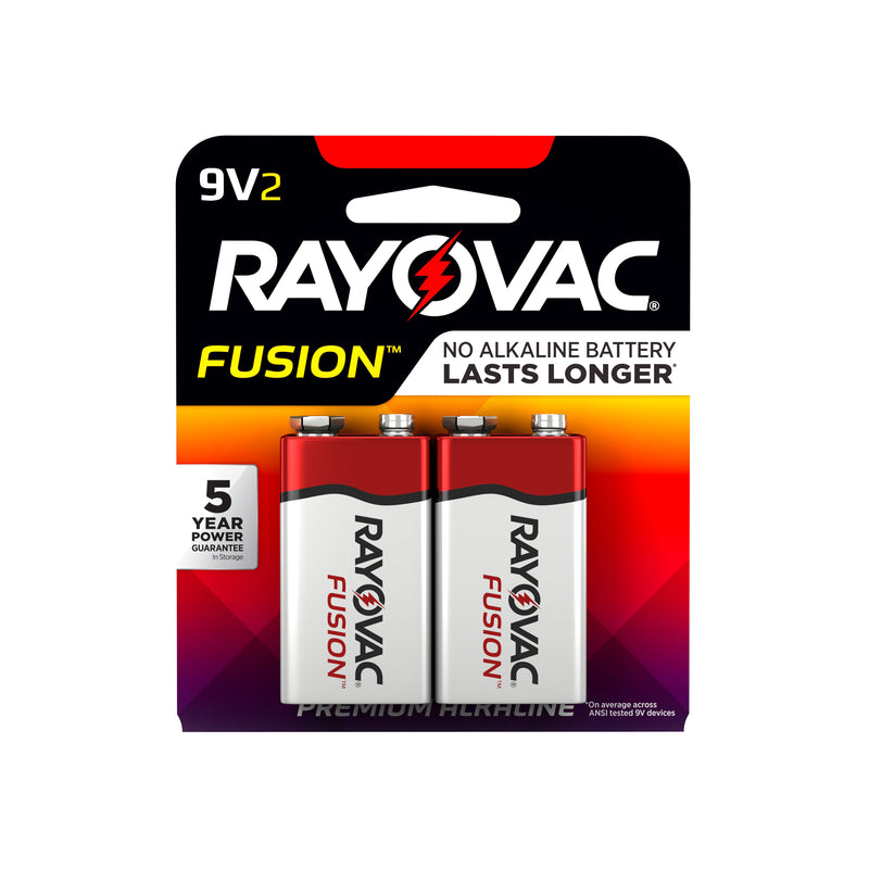 RAYOVAC 9V 2-Pack FUSION Advanced Alkaline Batteries, A1604-2TFUSJ