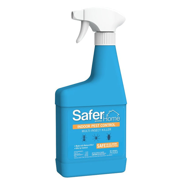 Safer Brand Safer Home SH110 Indoor Ant, Fly, Roach, Spider, Silverfish & Flea Killer Ready-to-Use Spray - Made with Natural Oils - 24 fl oz, Blue