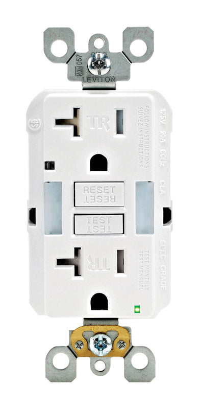 Leviton GFCI Outlet with Guidelight, 20 Amp, Self Test, Tamper-Resistant with LED Indicator Light, Replaces Plugged in Night Light, GFNL2-W, White GFNL2-00W