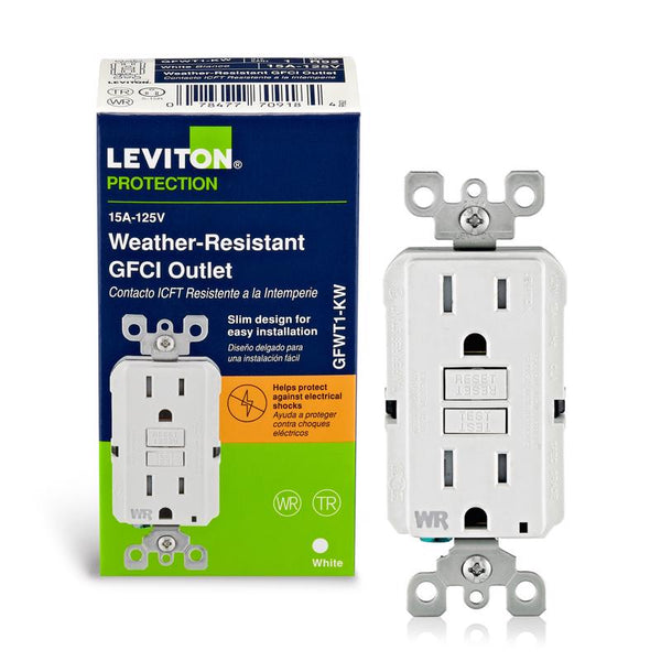 Leviton R92-GFWT1-0KW 15 Amp White SmartlockPro Self-Test GFCI