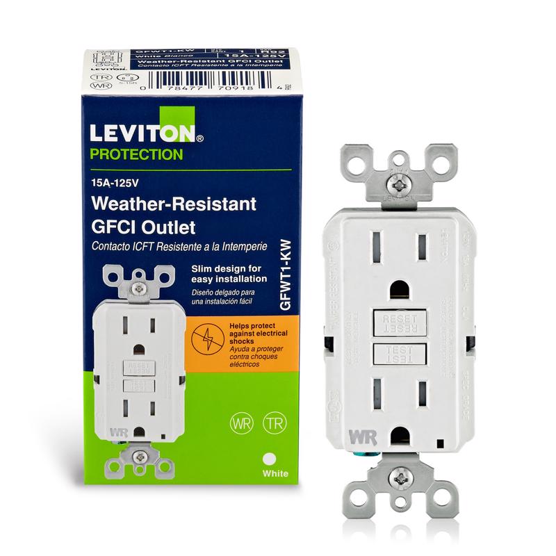 Leviton R92-GFWT1-0KW 15 Amp White SmartlockPro Self-Test GFCI