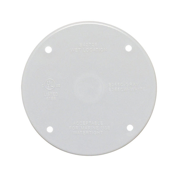 Sigma Electric Round Plastic Flat Box Cover for Wet Locations 14170WH