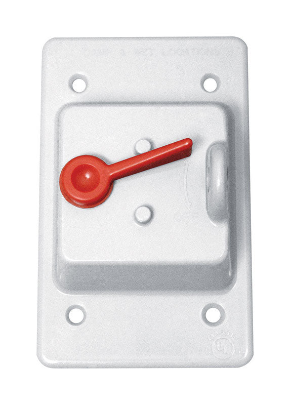 Sigma Electric Rectangle Plastic 1 Gang Toggle Switch Cover for Wet Locations 14210WH