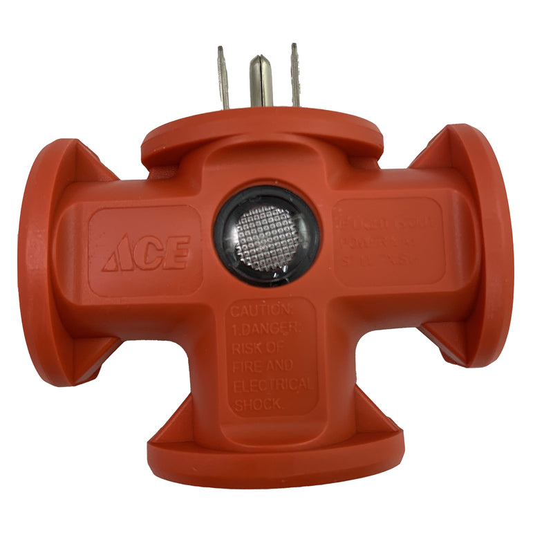 Projex FA-848E/03BUPRJ Triple Tap Adapter Grounded 3 outlets Orange
