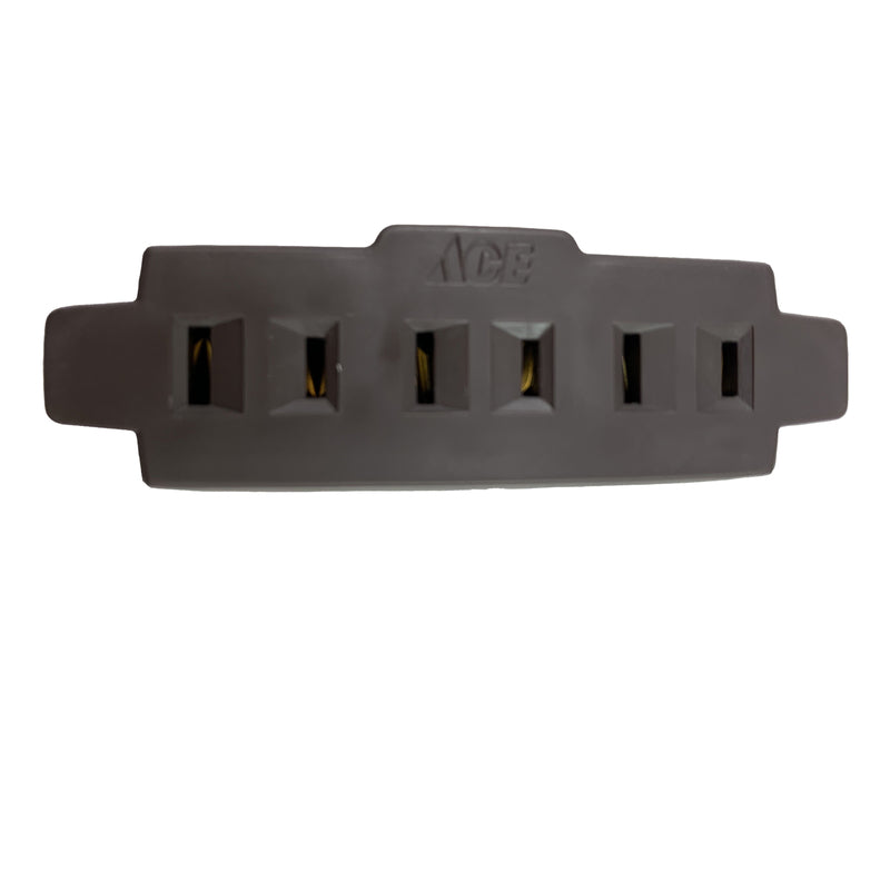 Projex 3539756 15A Polarized 3 Outlets Adapter Brown - Pack of 10