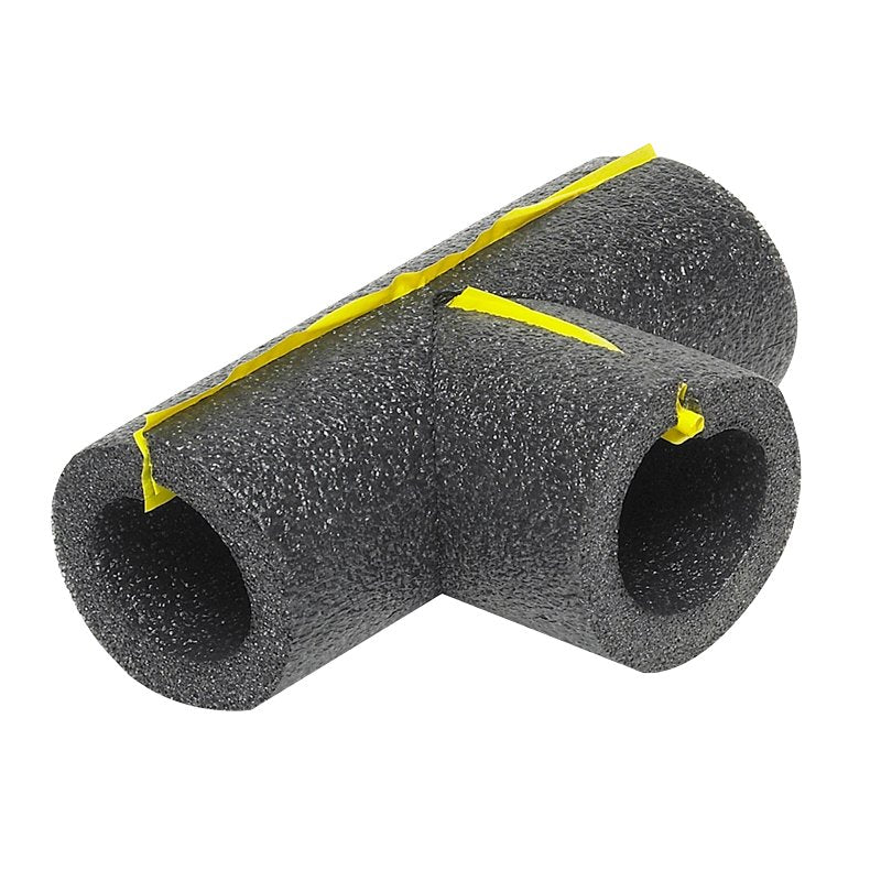 Tee Pipe Insulation, Polyethylene Foam, Gray, For 3/4-In. Copper Pipe
