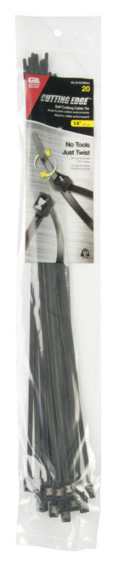 Gardner Bender 45-314UVBSC Self-Cutting Cable Ties, Black, 14-In., 20-Pk. - Quantity 10