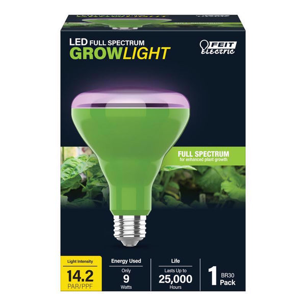 Feit Electric - BR30/GROW/LEDG2/BX Full Spectrum LED 65W Equivalent BR30 Non-Dimmable Hydro Grow Light Bulb