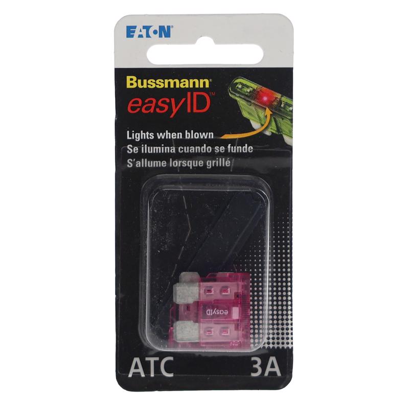 Bussmann BP/ATC-3ID easyID Illuminating Blade Fuse, (Pack of 2), Violet