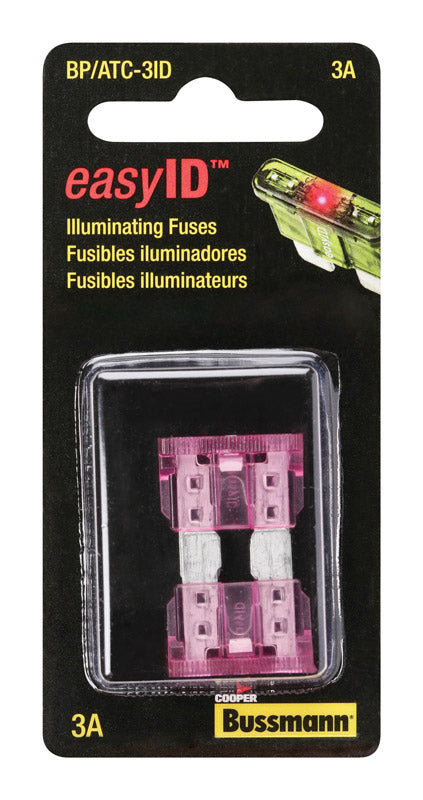Bussmann BP/ATC-3ID easyID Illuminating Blade Fuse, (Pack of 2), Violet