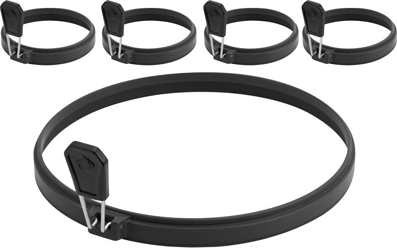Napoleon® BBQ Accessory - GACP003 - Breakfast Rings, Black Silicone, Folding Handles, one 8" Ring, Four 4" Rings, Nonstick, Heat Resistant, Easy Clean