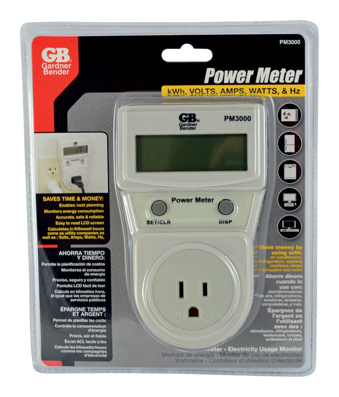 Gardner Bender PM3000 Energy Power Meter Monitor, Grey