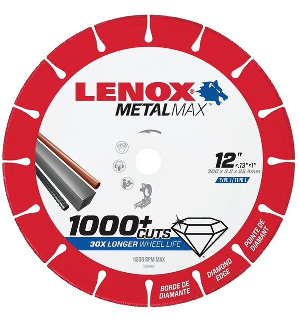 Lenox Metalmax 12 Inch Segmented Rim Diamond Edge Cutoff Wheel for Metal 1972927