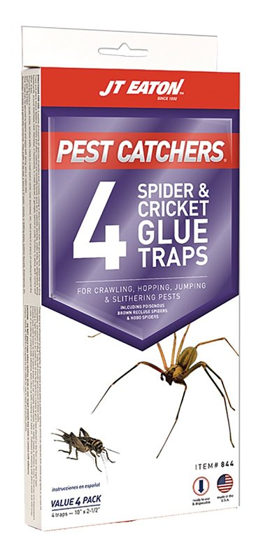 JT Eaton Glue Trap - for Crickets and Spiders, Home Pest Control - 4 Pack - Multi Material 844