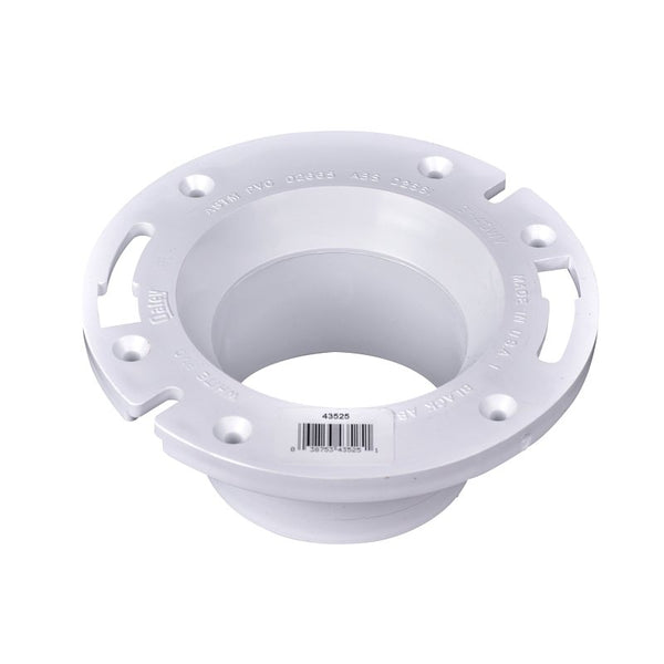 Oatey 3 in. or 4 in. PVC Long Pattern Closet Flange with Plastic Ring without Test Cap 43525