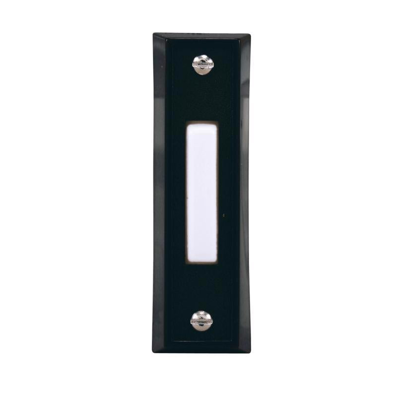 Heath Zenith SL-664-02 Wired Push Button, Black Finish with White Center Button