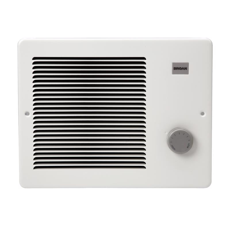 Broan-NuTone Wall Heater, White Grille Heater with Built-In Adjustable Thermostat, 750/1500W, 120/240V AC