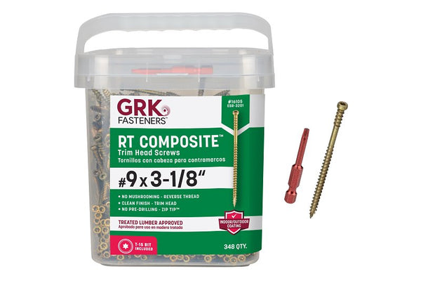 GRK 16105#9 x 3-1/8" RT Composite Exterior Trim Screws 348 Count