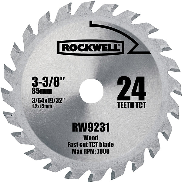 Rockwell RW9231 VersaCut 3-3/8-inch 24T Carbide-tipped Circular Saw Blade