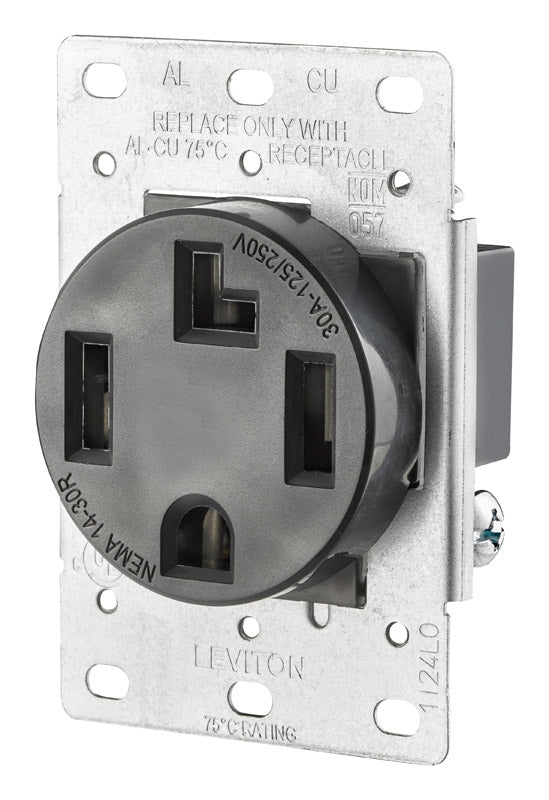 Leviton 278-S00 4-Wire, 30-Amp, 250-Volt Flush Mount Dryer Receptacle