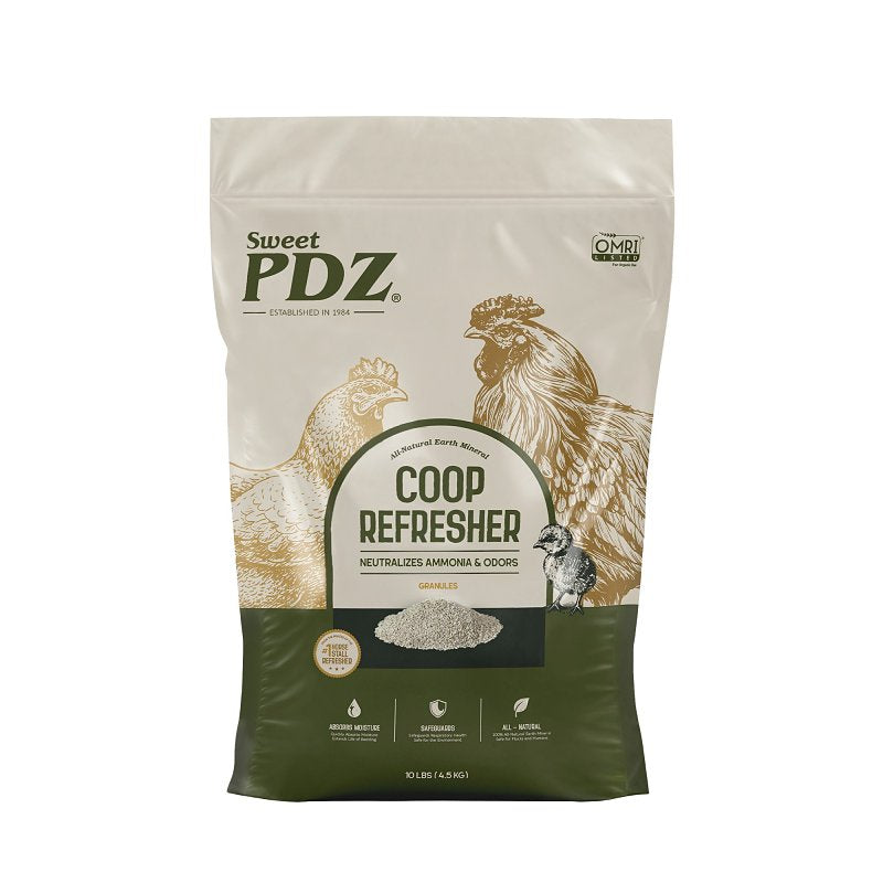 Sweet PDZ - Coop Refresher - Zeolite Odor Eliminator - Essential Chicken Coop Accessory - 10 lbs