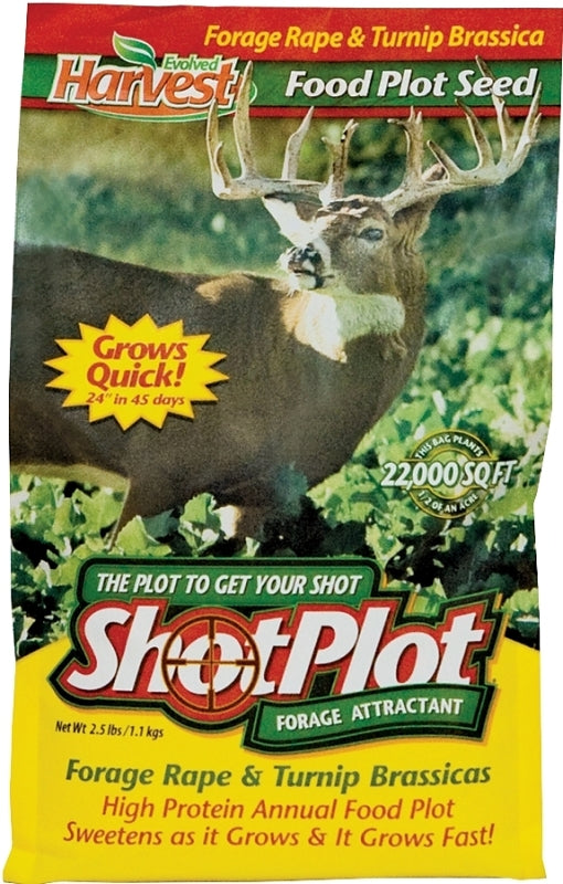 Flagline Evolved Harvest ShotPlot Annual Food Plot Seed - Palatable High-Protein Forage for Deer - Forage Rape & Turnip Brassicas 70252