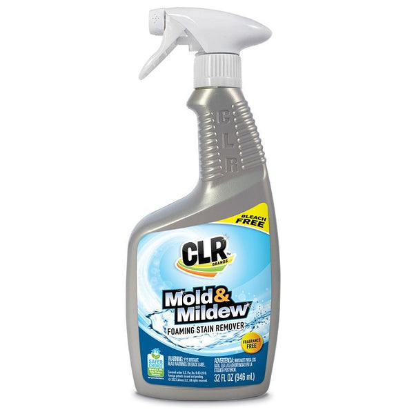 CLR Mold & Mildew Clear, Bleach-Free Stain Remover Spray | Works on Fabric, Wood, Fiberglass, Concrete, Brick, Painted Walls, Glass and More | EPA Safer Choice (32 Ounce) CMM-6