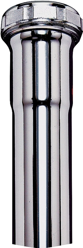 Plumb Pak PP12-12CP Extension Tube, 1-1/4 in Dia X 12 in L, Slip Joint, 22 Ga, Chrome Plated, quot quot, Brass